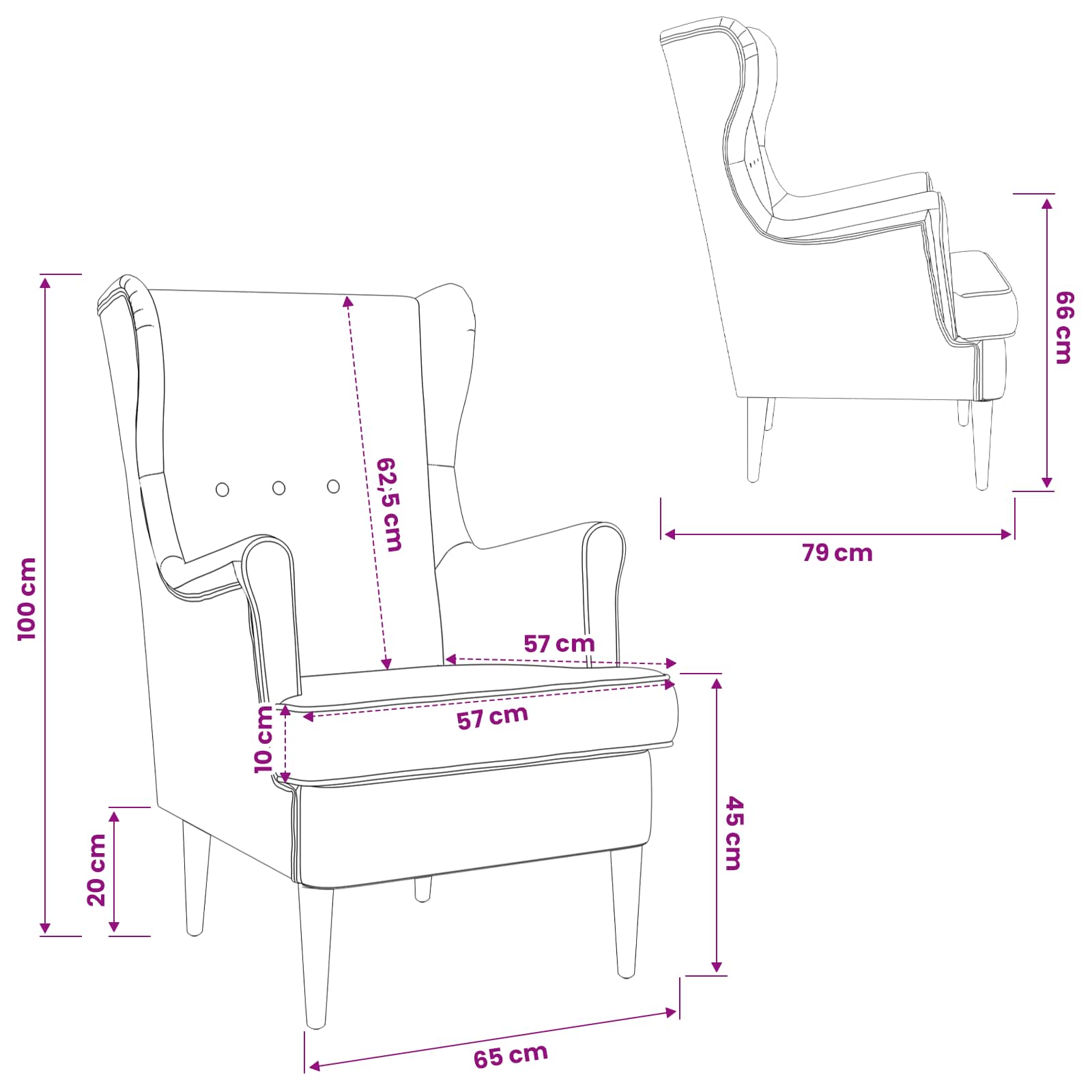 Sessel Dunkelgrau Stoff