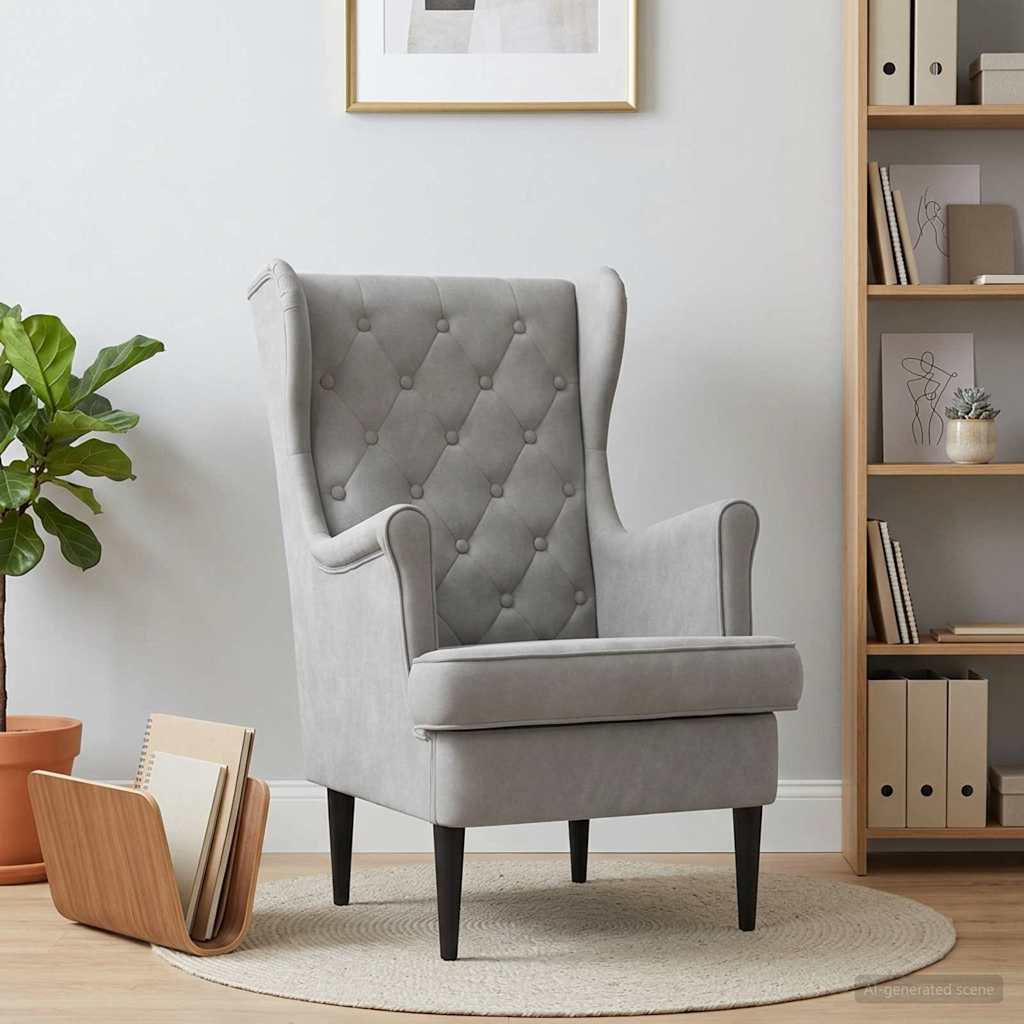 Sessel Hellgrau Samt
