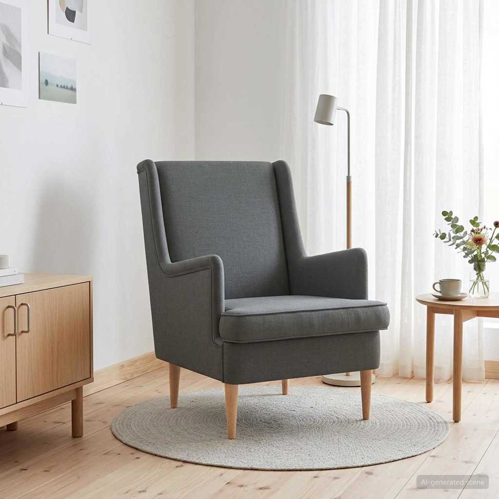 Sessel Dunkelgrau Stoff
