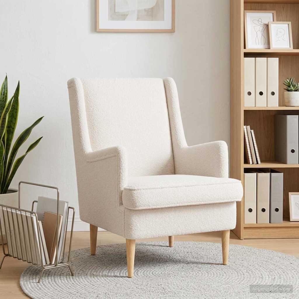 Sessel Creme Bouclé