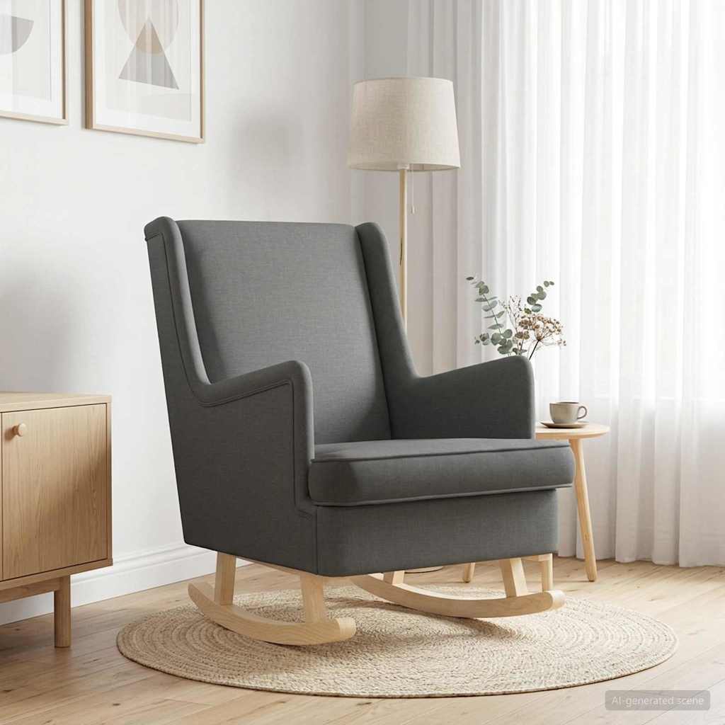 Schaukelstuhl Dunkelgrau 62 x 80 x 85 cm Stoff