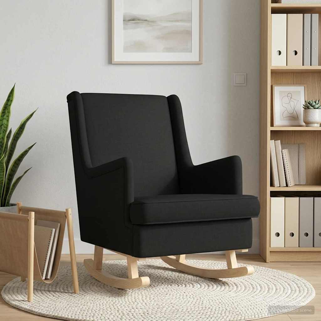 Schaukelstuhl Schwarz 62 x 80 x 85 cm Stoff