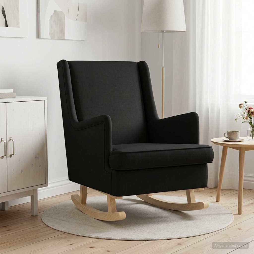 Schaukelstuhl Schwarz 62 x 80 x 85 cm Stoff