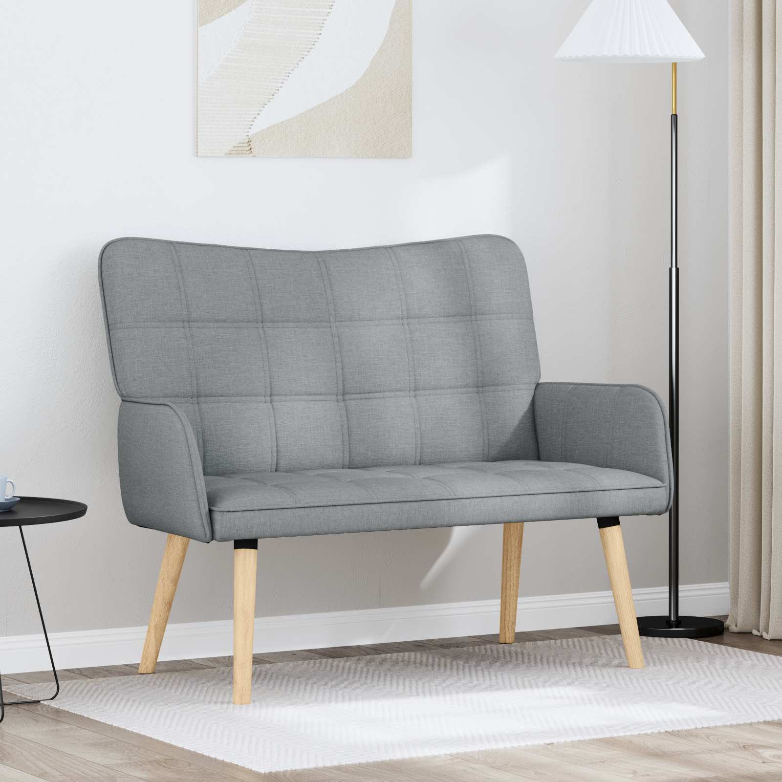 2-Sitzer Sofa Hellgrau 115 x 61 x 87 cm Stoff