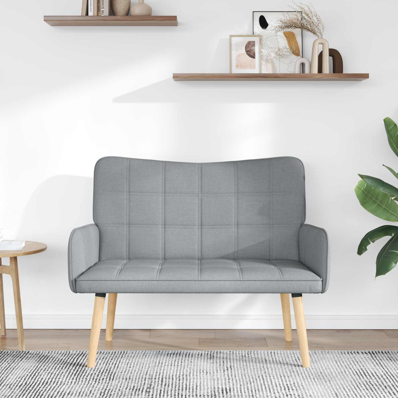 2-Sitzer Sofa Hellgrau 115 x 61 x 87 cm Stoff