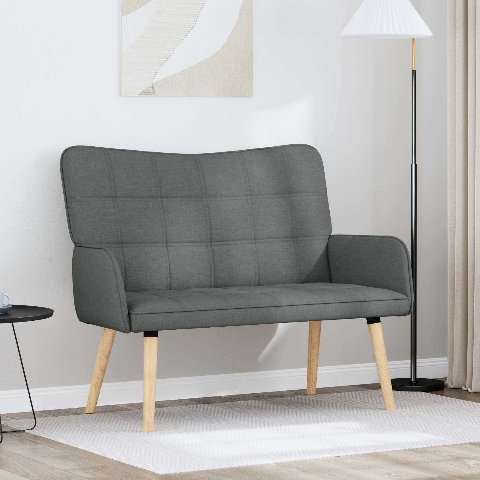 2-Sitzer Sofa Dunkelgrau 115 x 61 x 87 cm Stoff