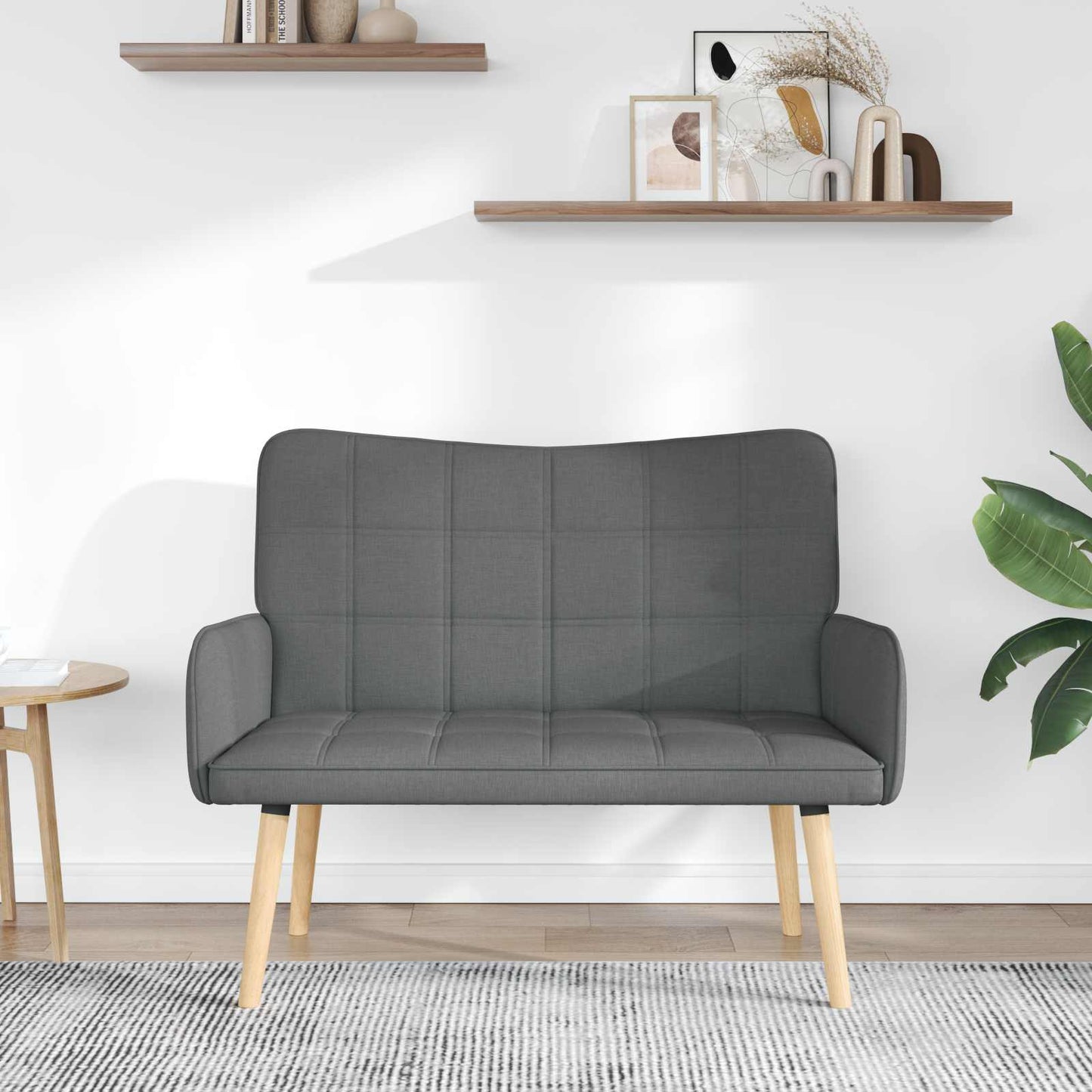 2-Sitzer Sofa Dunkelgrau 115 x 61 x 87 cm Stoff