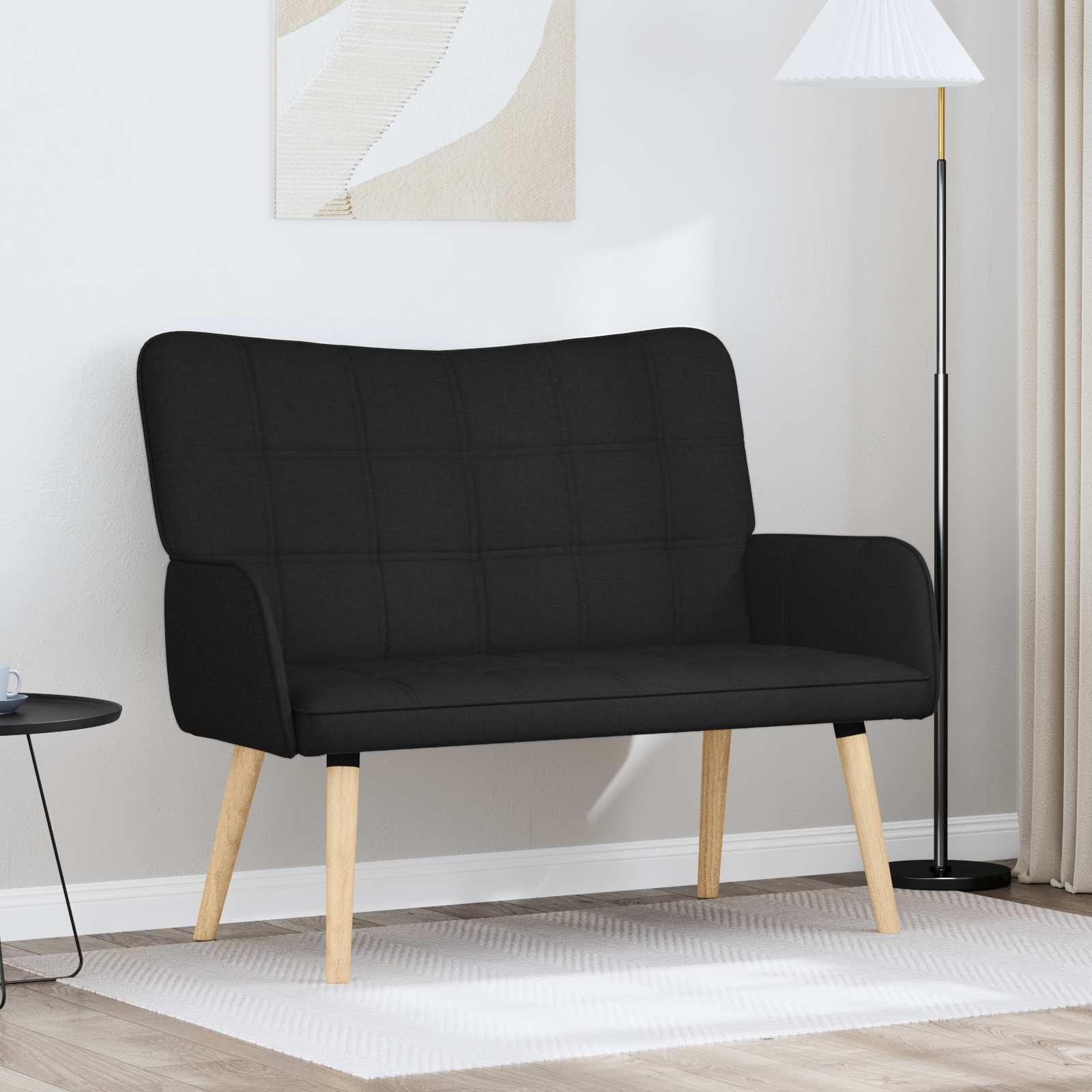 2-Sitzer Sofa Schwarz 115 x 61 x 87 cm Stoff