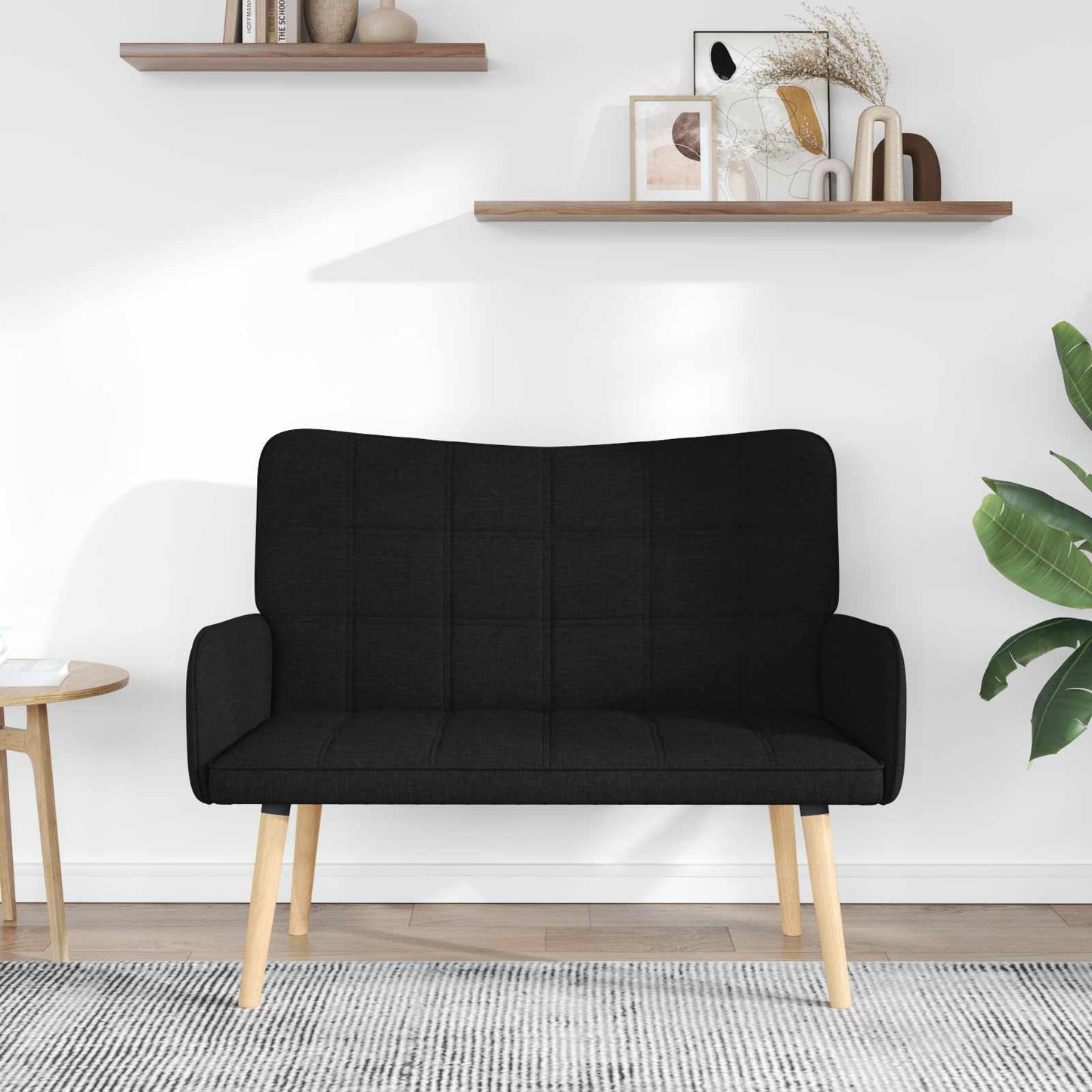2-Sitzer Sofa Schwarz 115 x 61 x 87 cm Stoff