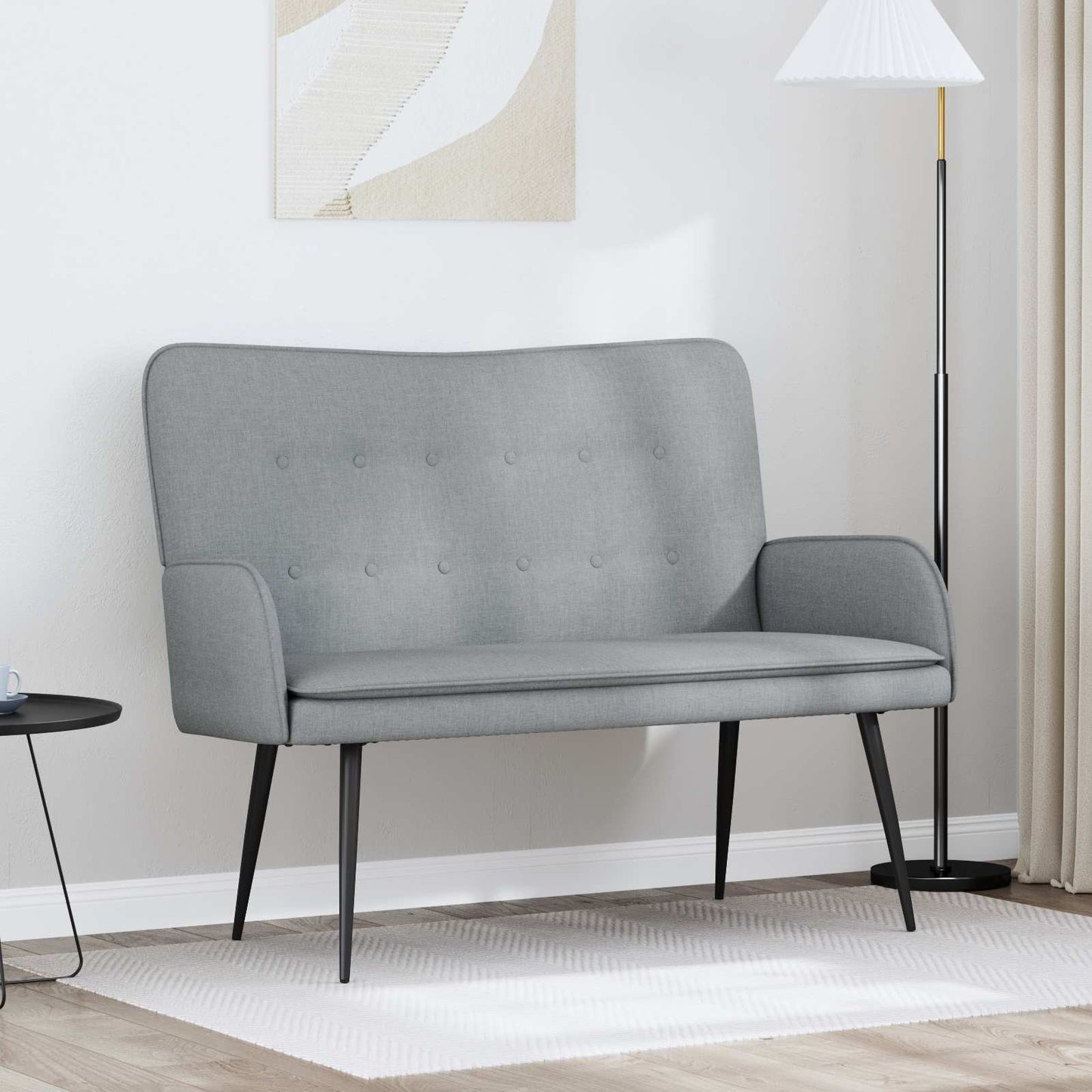 2-Sitzer Sofa Hellgrau 115 x 61 x 87 cm Stoff
