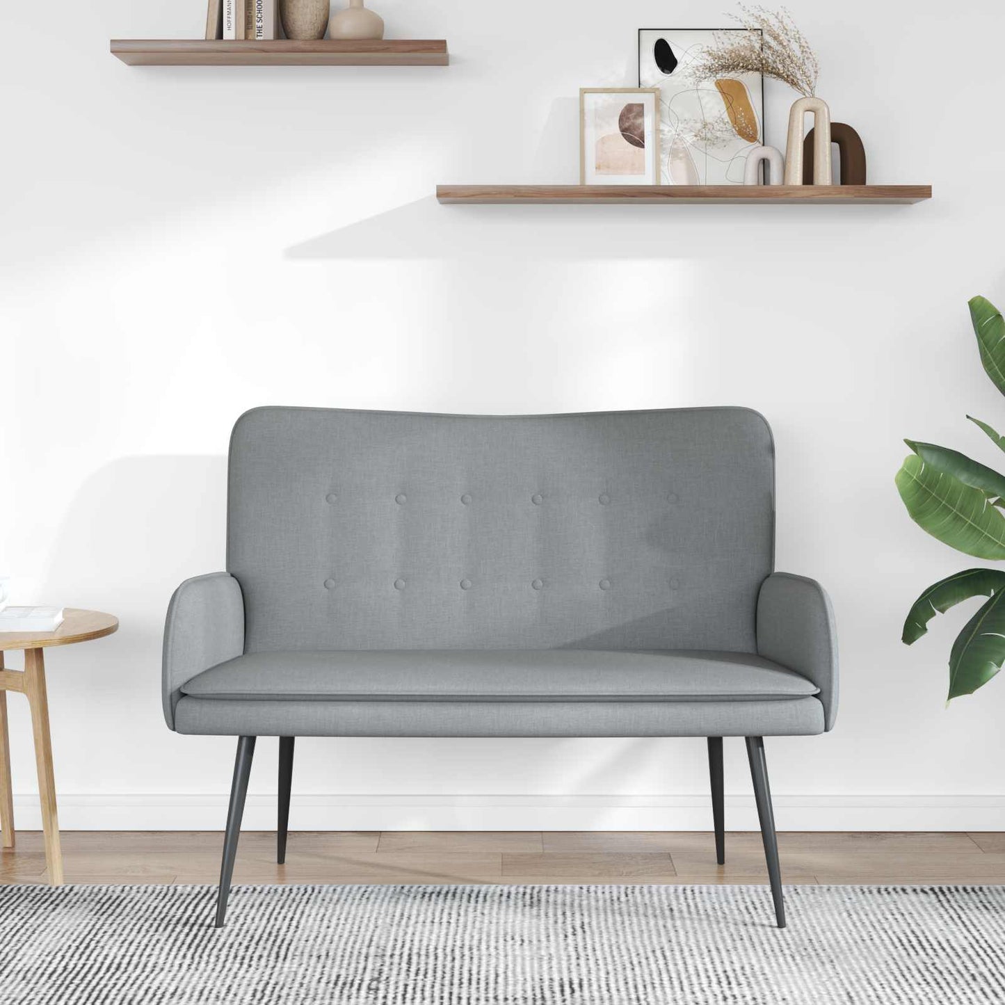 2-Sitzer Sofa Hellgrau 115 x 61 x 87 cm Stoff