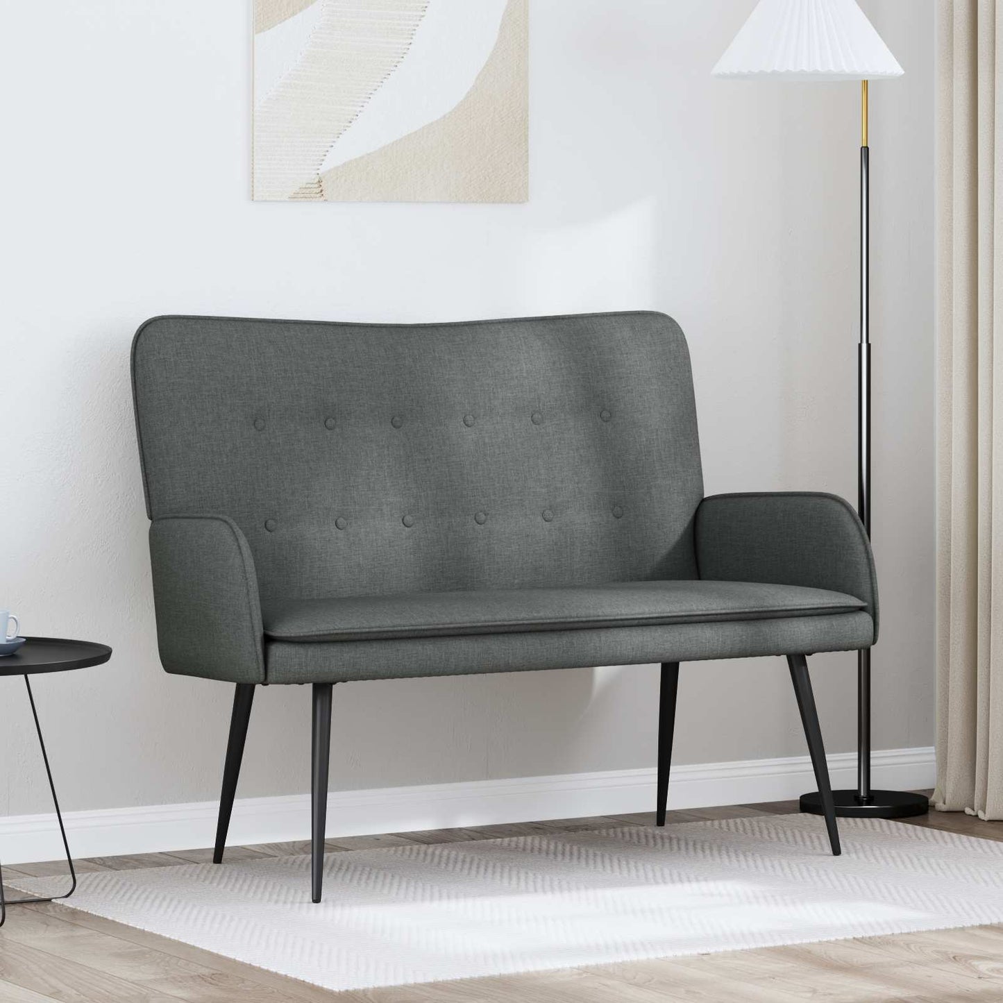 2-Sitzer Sofa Dunkelgrau 115 x 61 x 87 cm Stoff