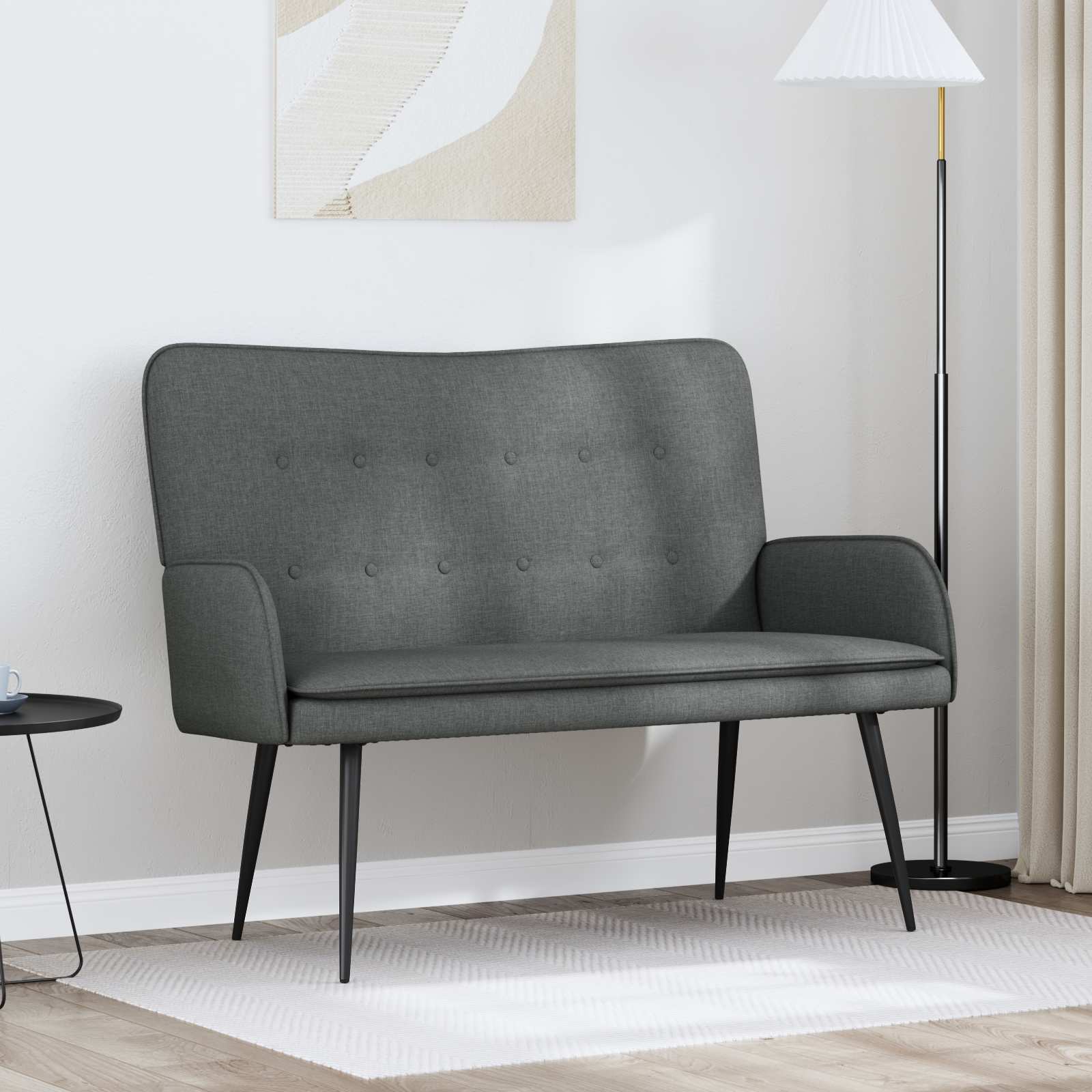 2-Sitzer Sofa Dunkelgrau 115 x 61 x 87 cm Stoff