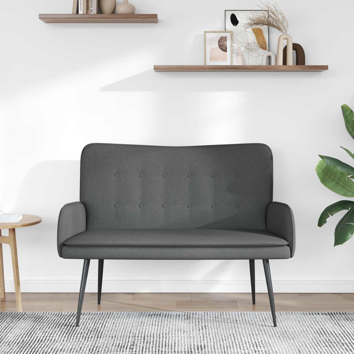 2-Sitzer Sofa Dunkelgrau 115 x 61 x 87 cm Stoff