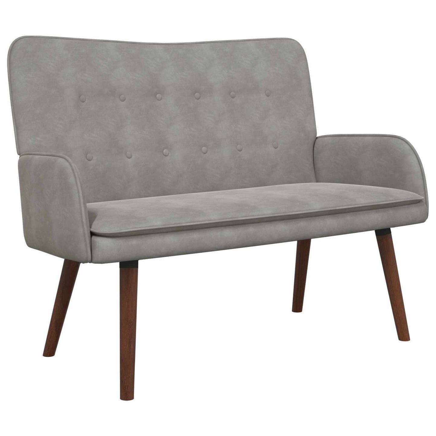 2-Sitzer Sofa Hellgrau 115 x 61 x 87 cm Samt