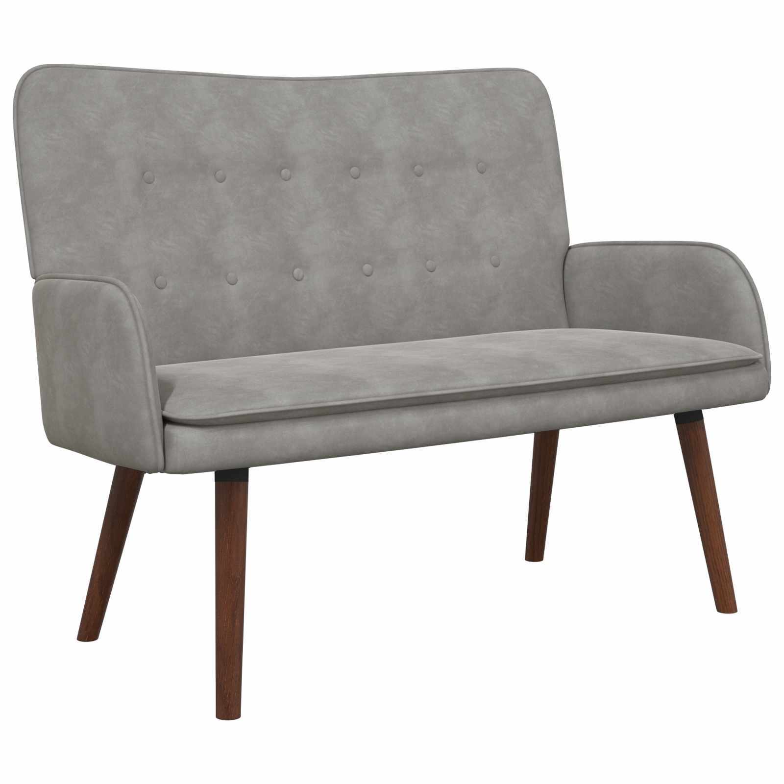 2-Sitzer Sofa Hellgrau 115 x 61 x 87 cm Samt