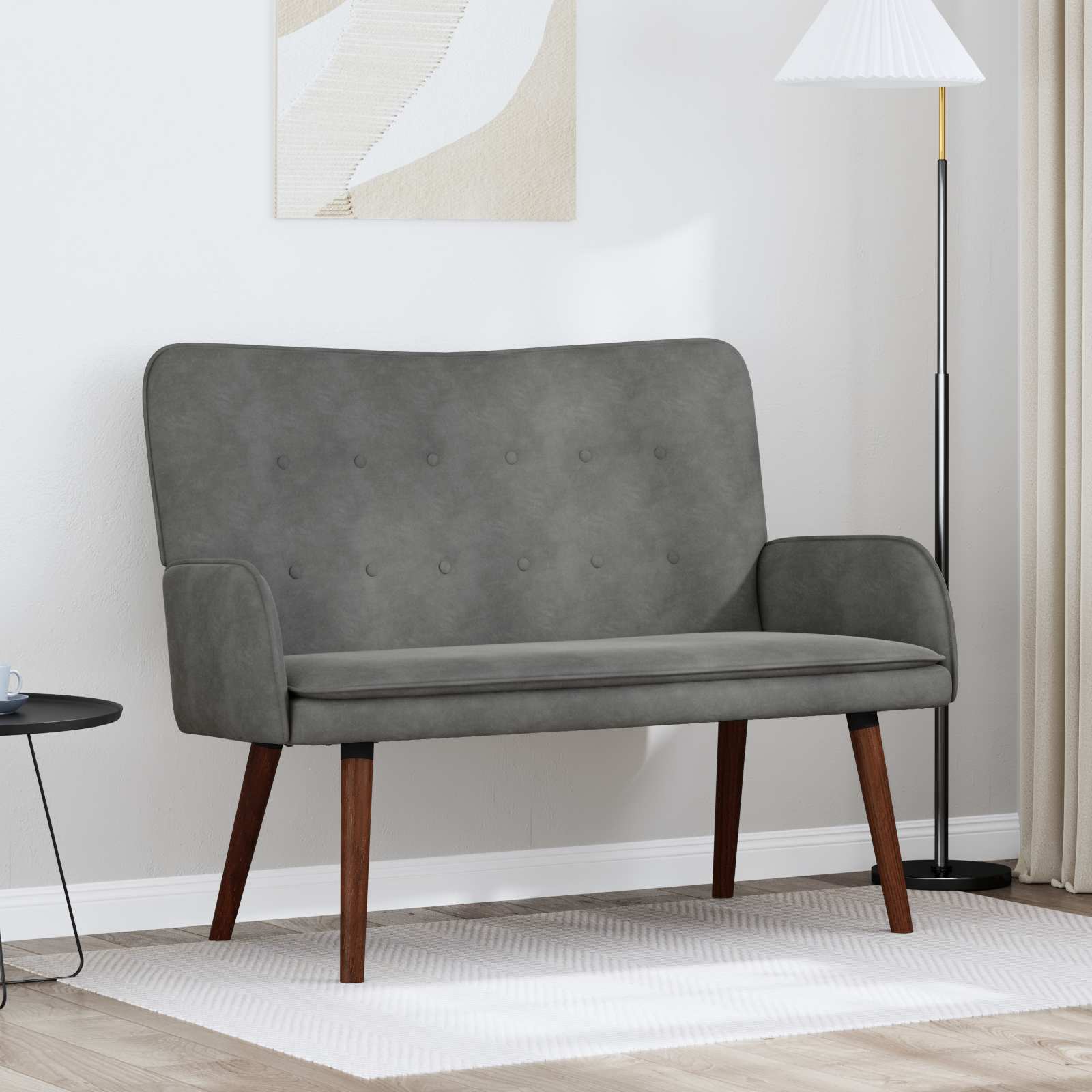 2-Sitzer Sofa Dunkelgrau 115 x 61 x 87 cm Samt