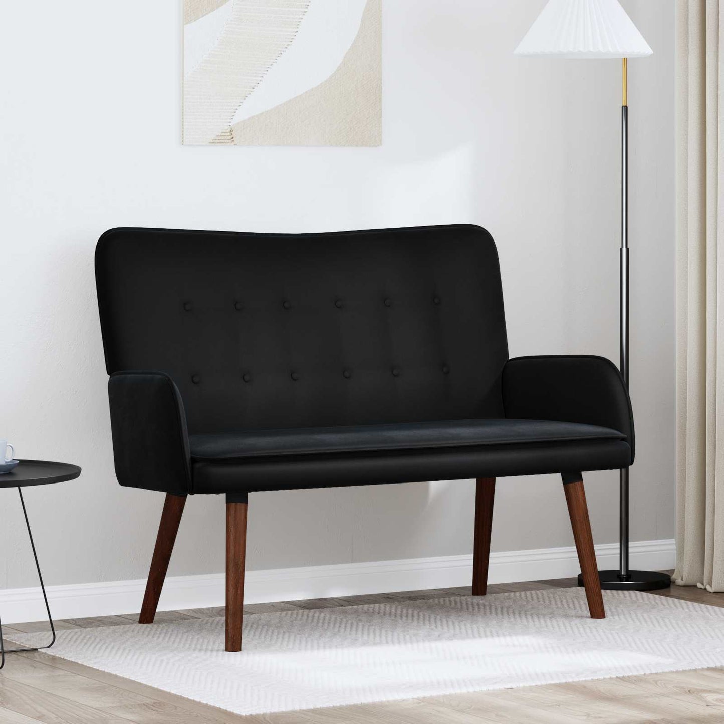 2-Sitzer Sofa Schwarz 115 x 61 x 87 cm Samt