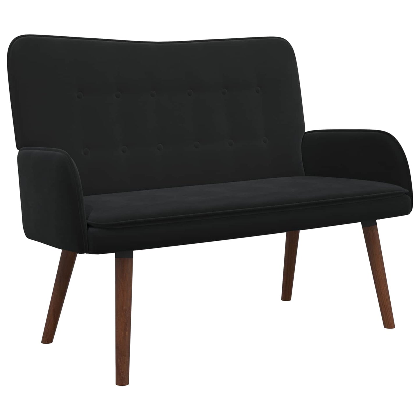 2-Sitzer Sofa Schwarz 115 x 61 x 87 cm Samt