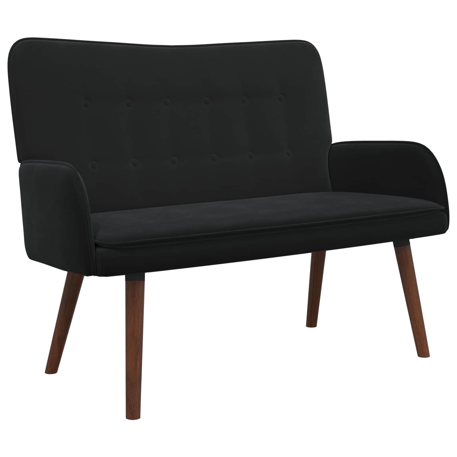 2-Sitzer Sofa Schwarz 115 x 61 x 87 cm Samt