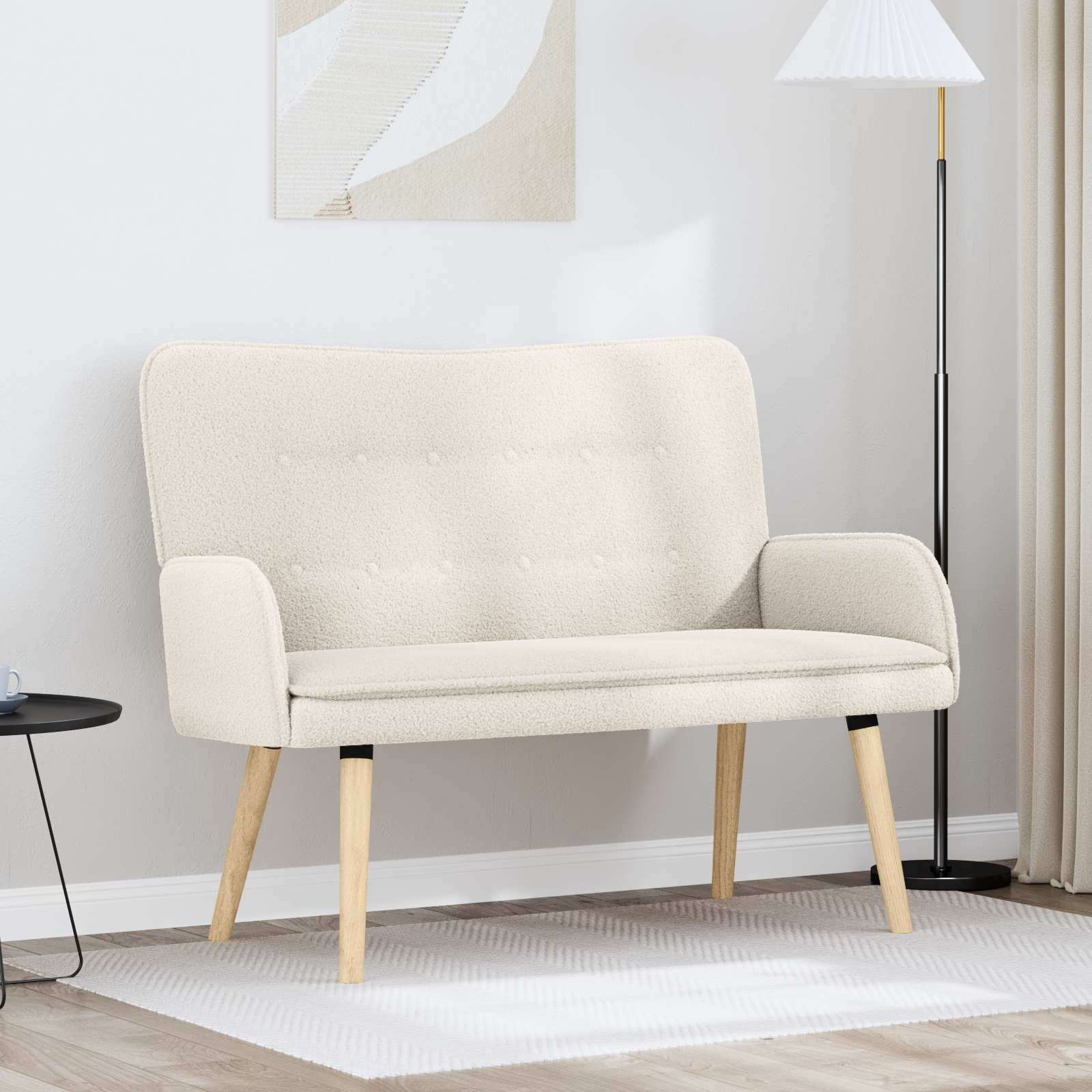 2-Sitzer Sofa Creme 115 x 61 x 87 cm Bouclé