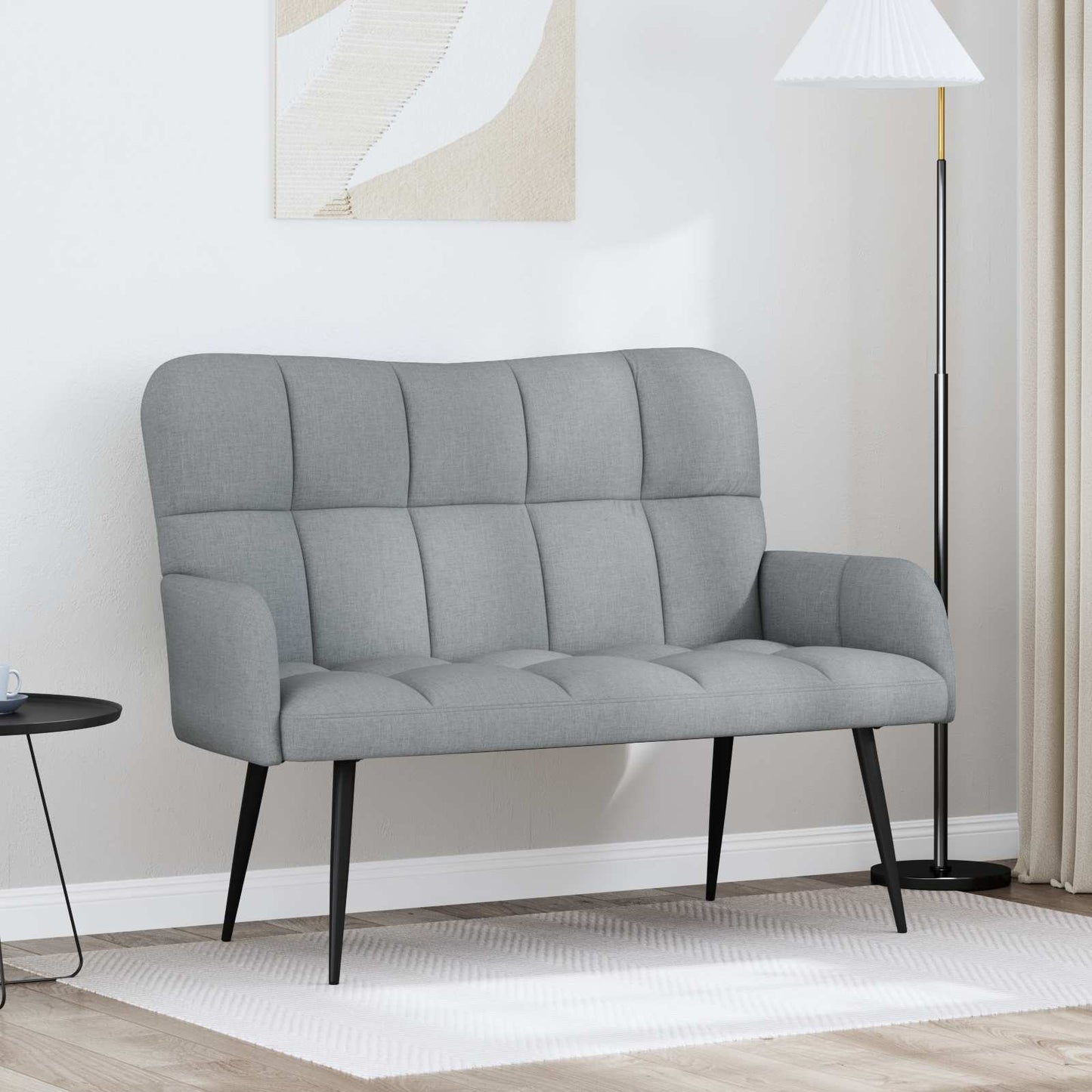 2-Sitzer Sofa Hellgrau 115 x 61 x 87 cm Stoff
