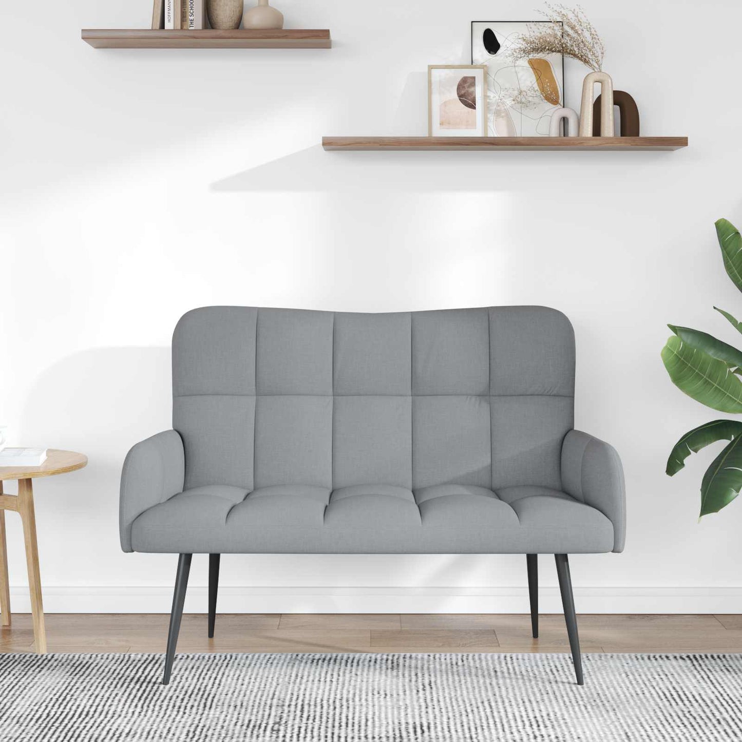 2-Sitzer Sofa Hellgrau 115 x 61 x 87 cm Stoff