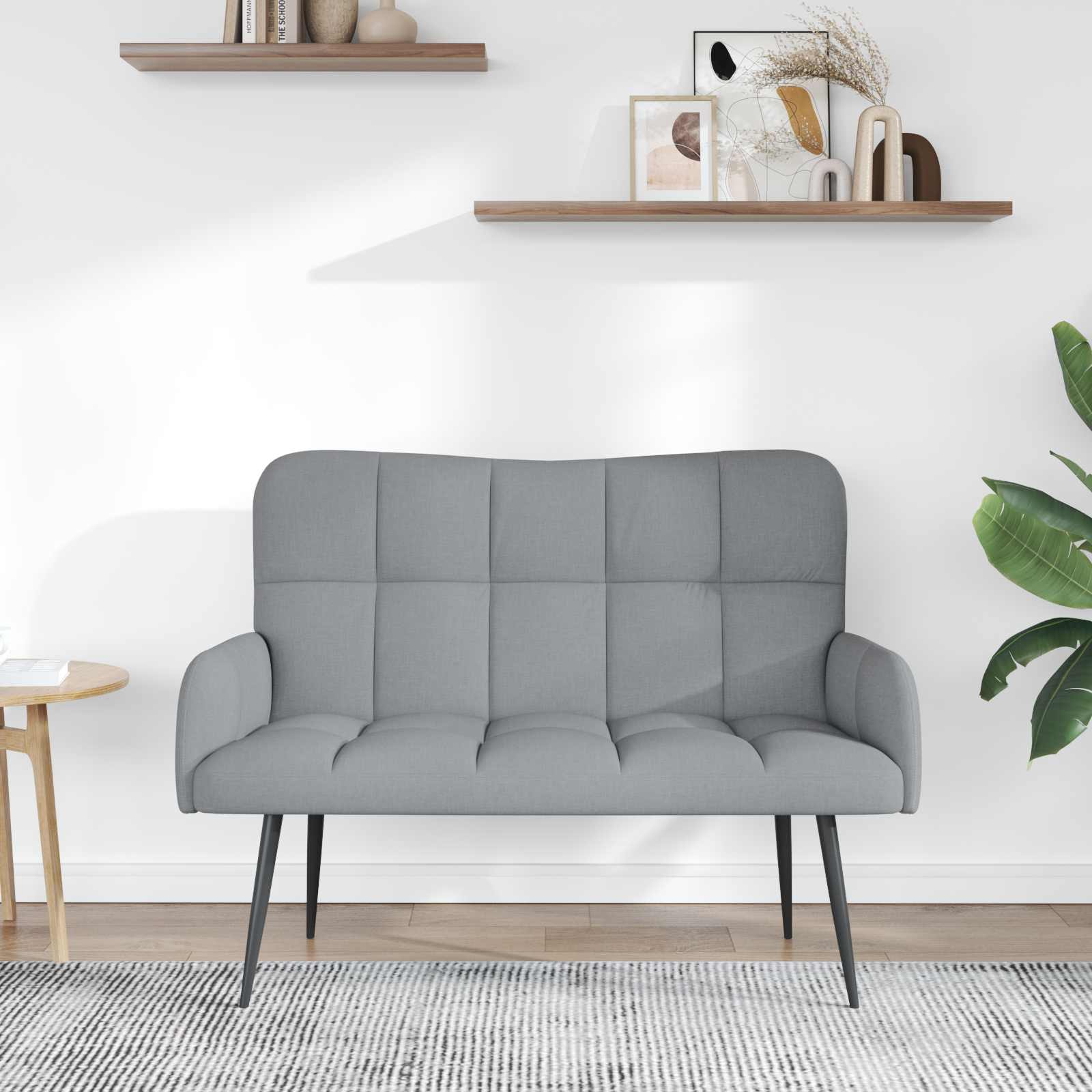 2-Sitzer Sofa Hellgrau 115 x 61 x 87 cm Stoff