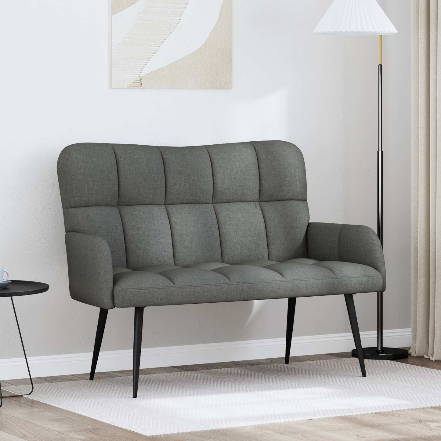 2-Sitzer Sofa Dunkelgrau 115 x 61 x 87 cm Stoff