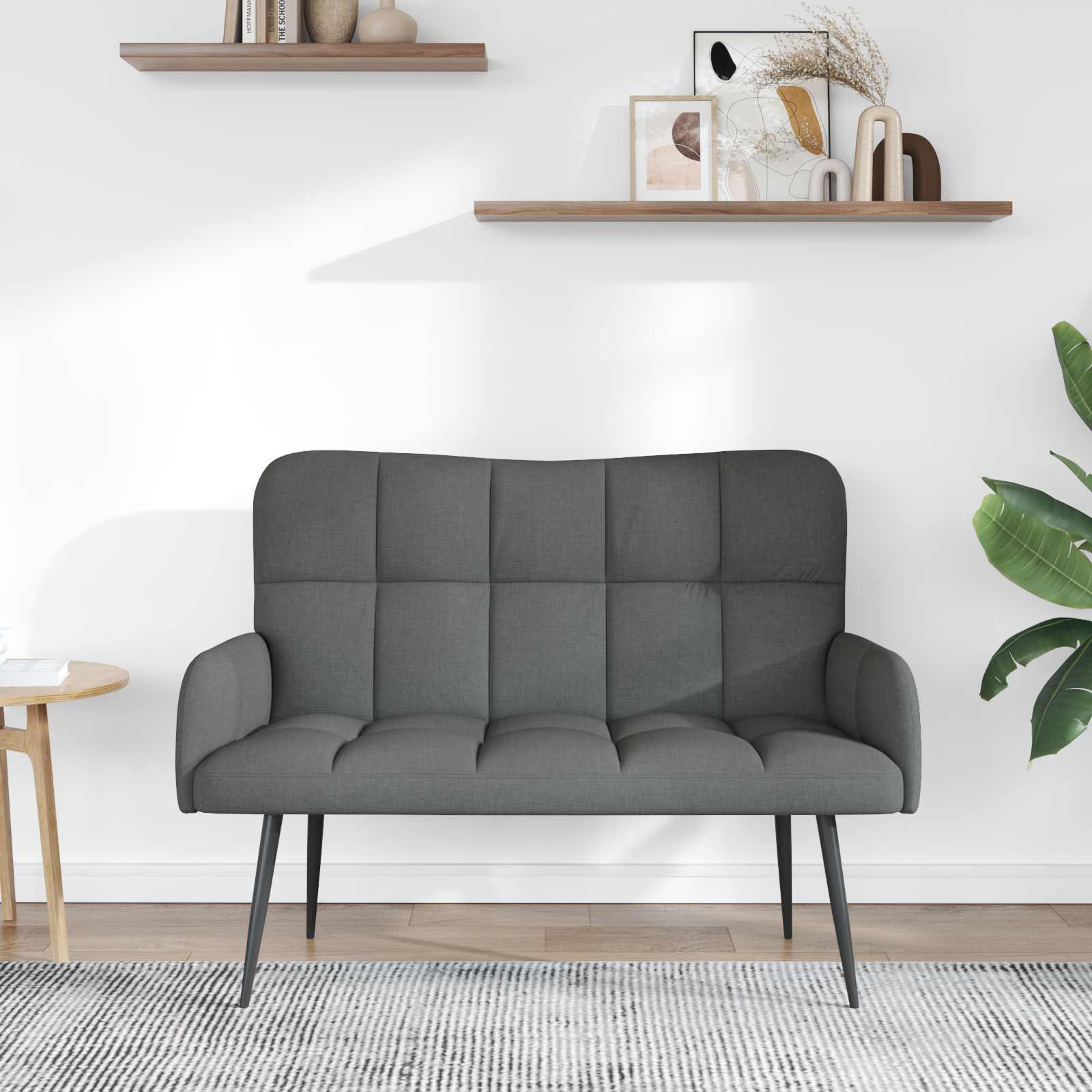 2-Sitzer Sofa Dunkelgrau 115 x 61 x 87 cm Stoff
