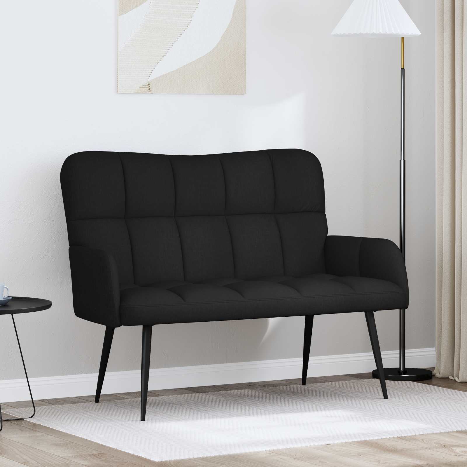2-Sitzer Sofa Schwarz 115 x 61 x 87 cm Stoff