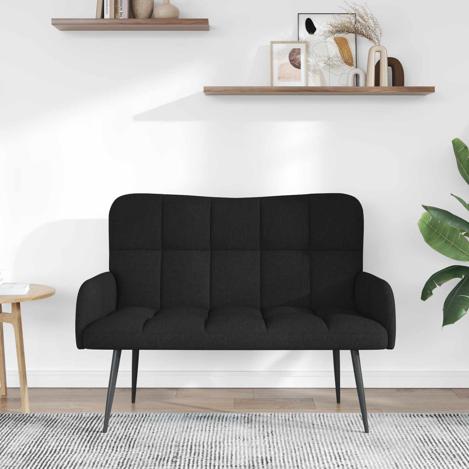 2-Sitzer Sofa Schwarz 115 x 61 x 87 cm Stoff