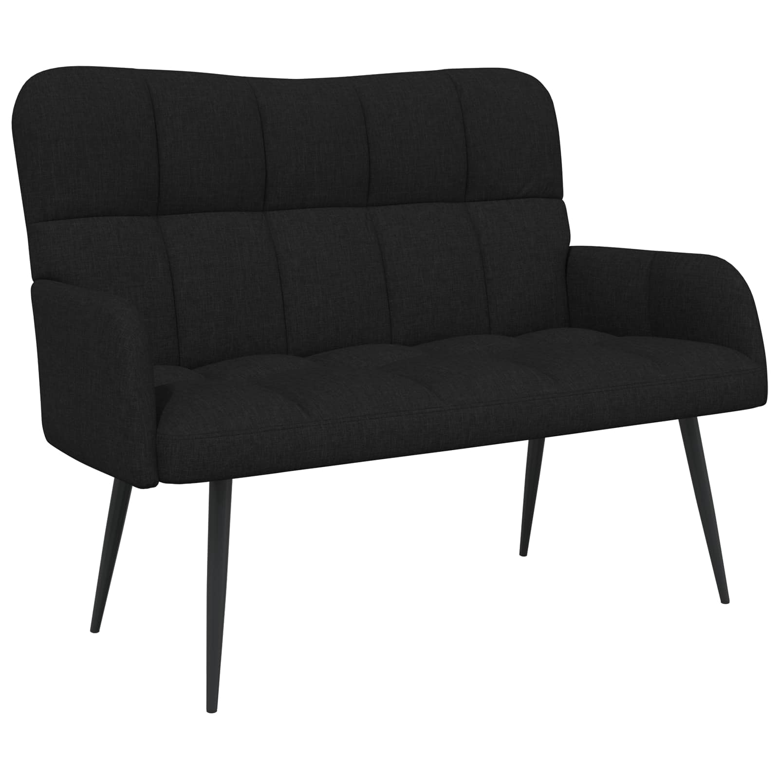 2-Sitzer Sofa Schwarz 115 x 61 x 87 cm Stoff