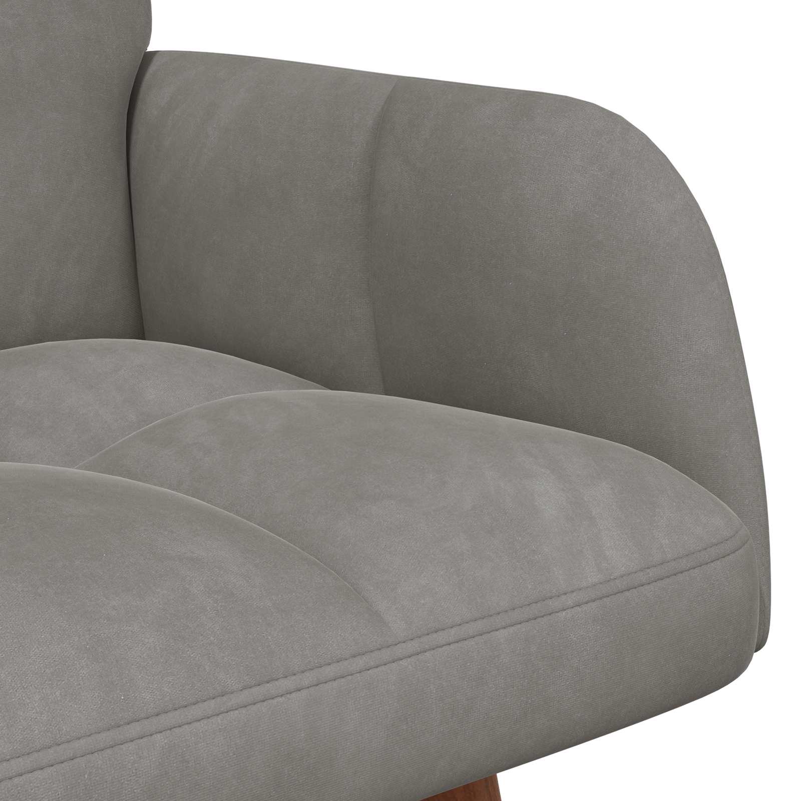 2-Sitzer Sofa Hellgrau 115 x 61 x 87 cm Samt