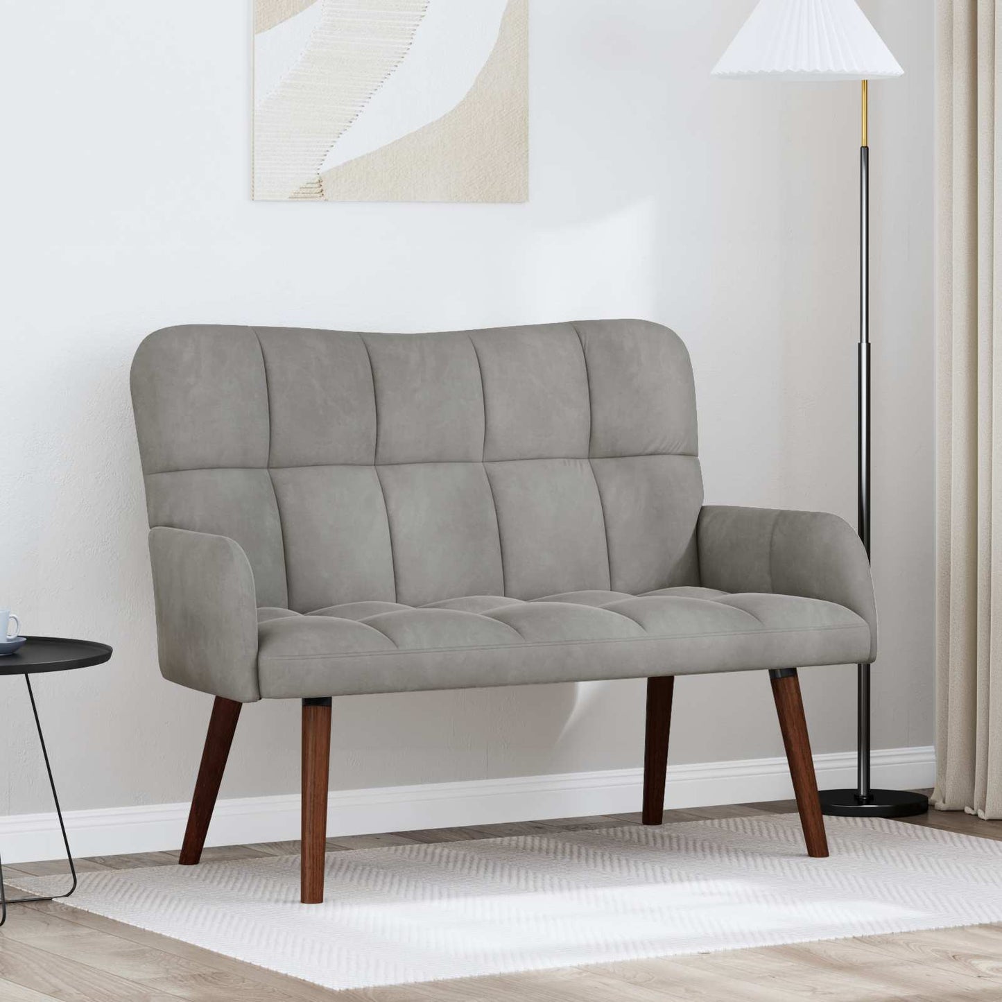 2-Sitzer Sofa Hellgrau 115 x 61 x 87 cm Samt