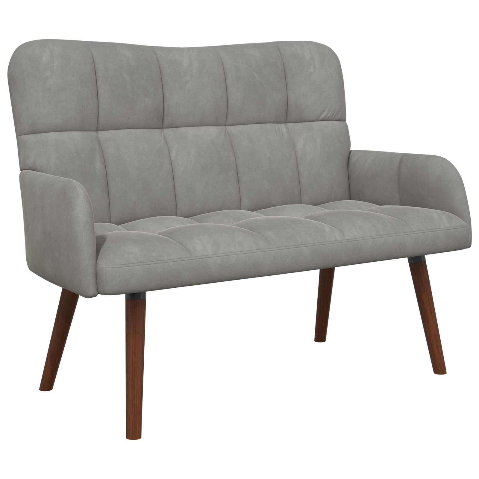 2-Sitzer Sofa Hellgrau 115 x 61 x 87 cm Samt