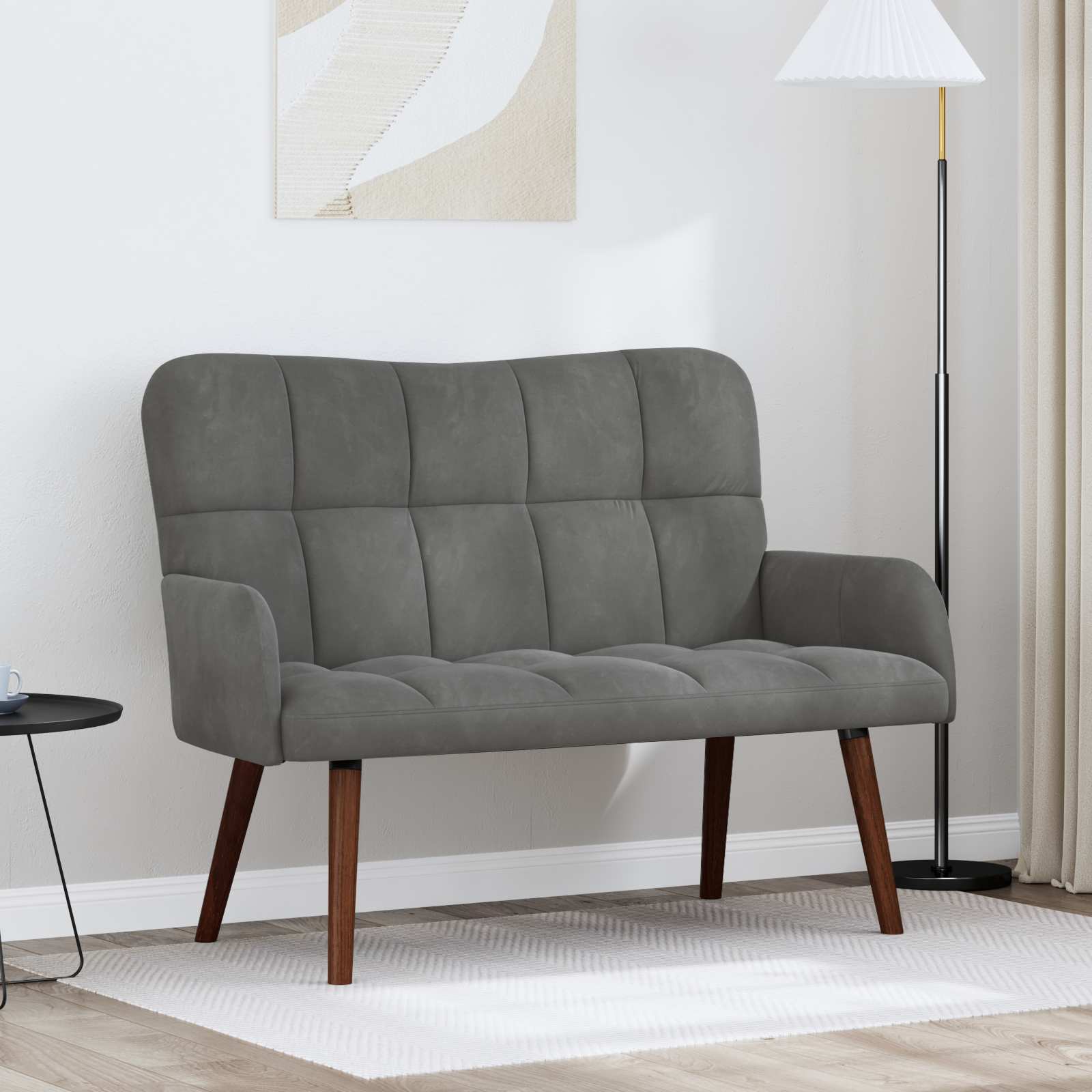 2-Sitzer Sofa Dunkelgrau 115 x 61 x 87 cm Samt