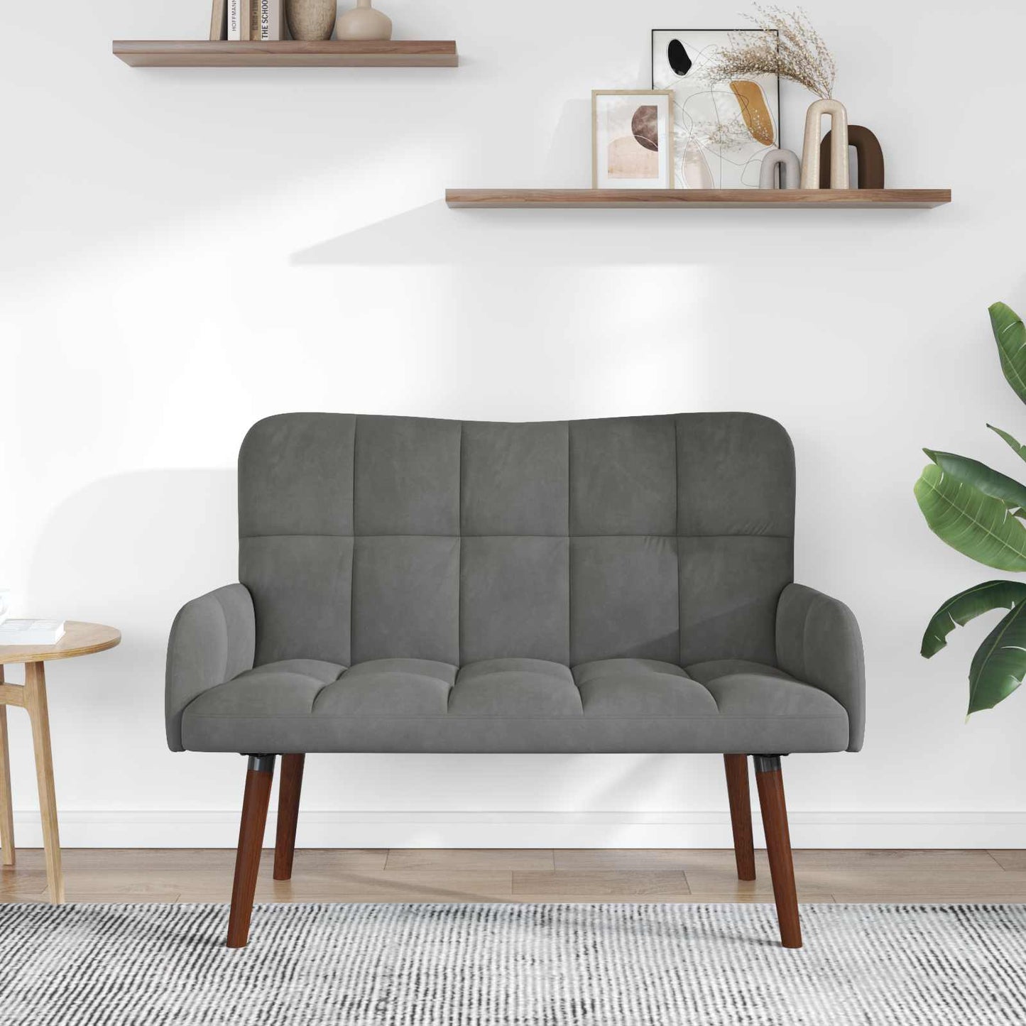 2-Sitzer Sofa Dunkelgrau 115 x 61 x 87 cm Samt