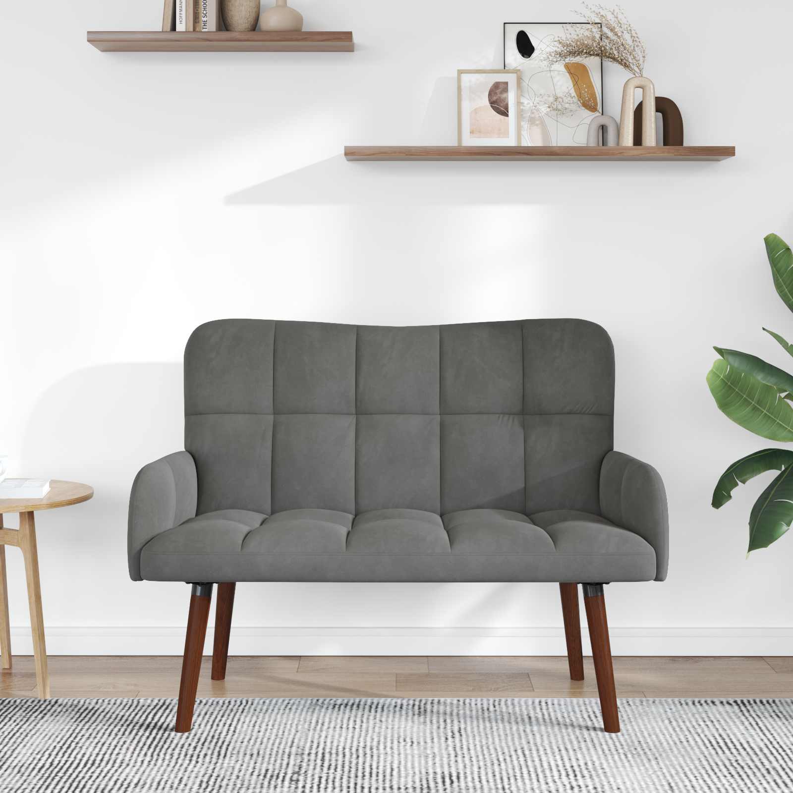 2-Sitzer Sofa Dunkelgrau 115 x 61 x 87 cm Samt