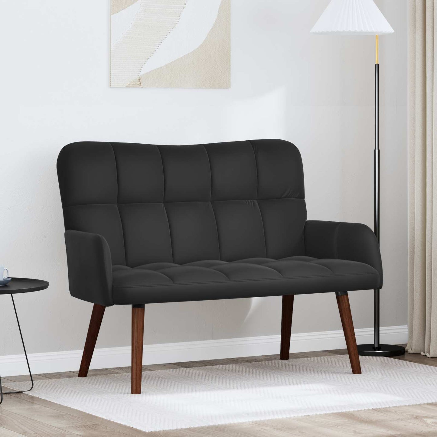 2-Sitzer Sofa Schwarz 115 x 61 x 87 cm Samt