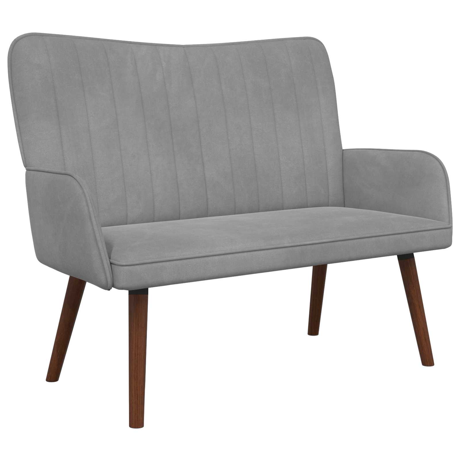 2-Sitzer Sofa Hellgrau 115 x 61 x 87 cm Samt