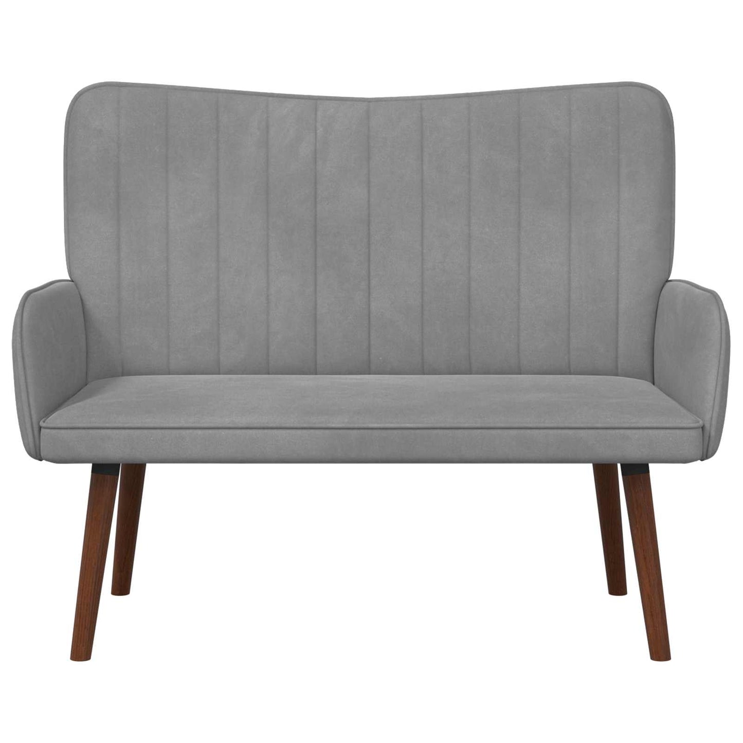2-Sitzer Sofa Hellgrau 115 x 61 x 87 cm Samt