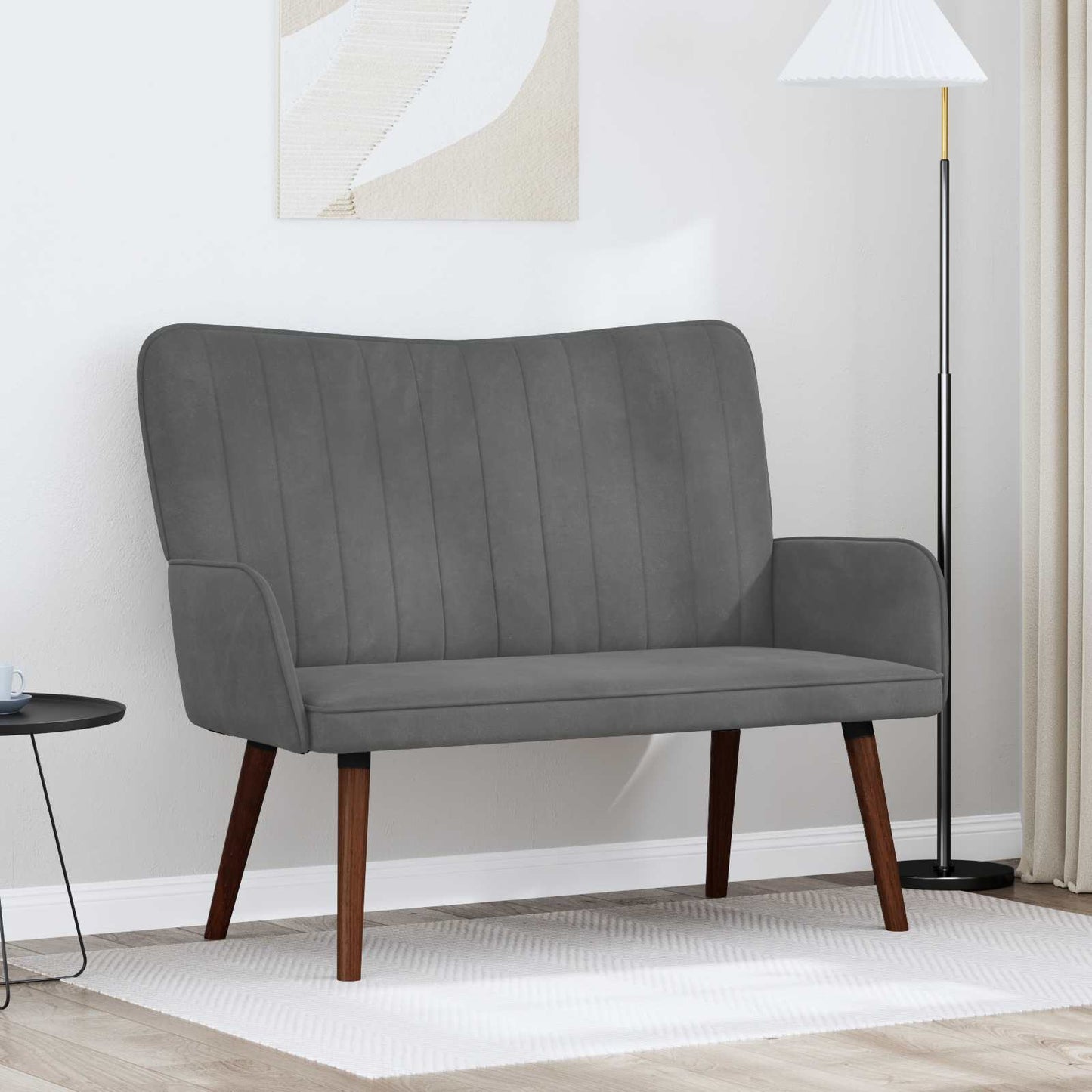 2-Sitzer Sofa Dunkelgrau 115 x 61 x 87 cm Samt