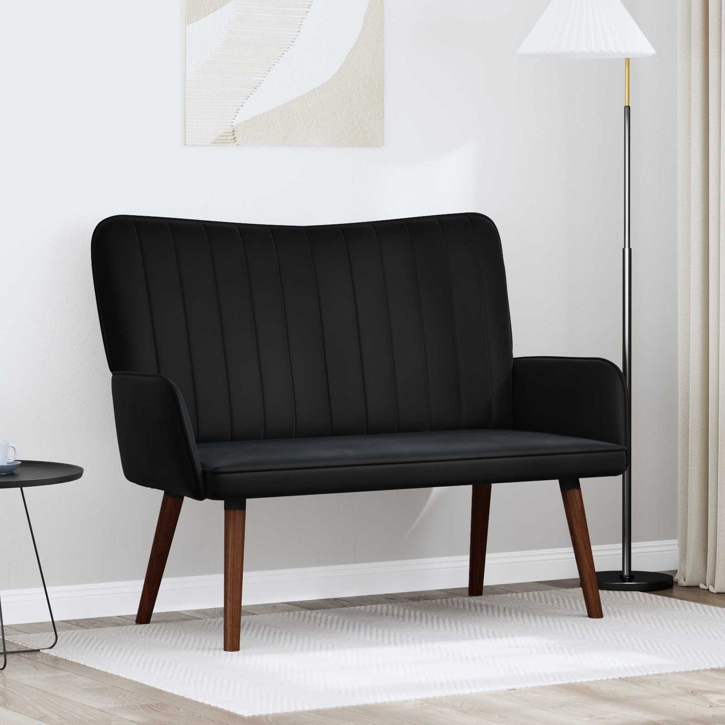 2-Sitzer Sofa Schwarz 115 x 61 x 87 cm Samt