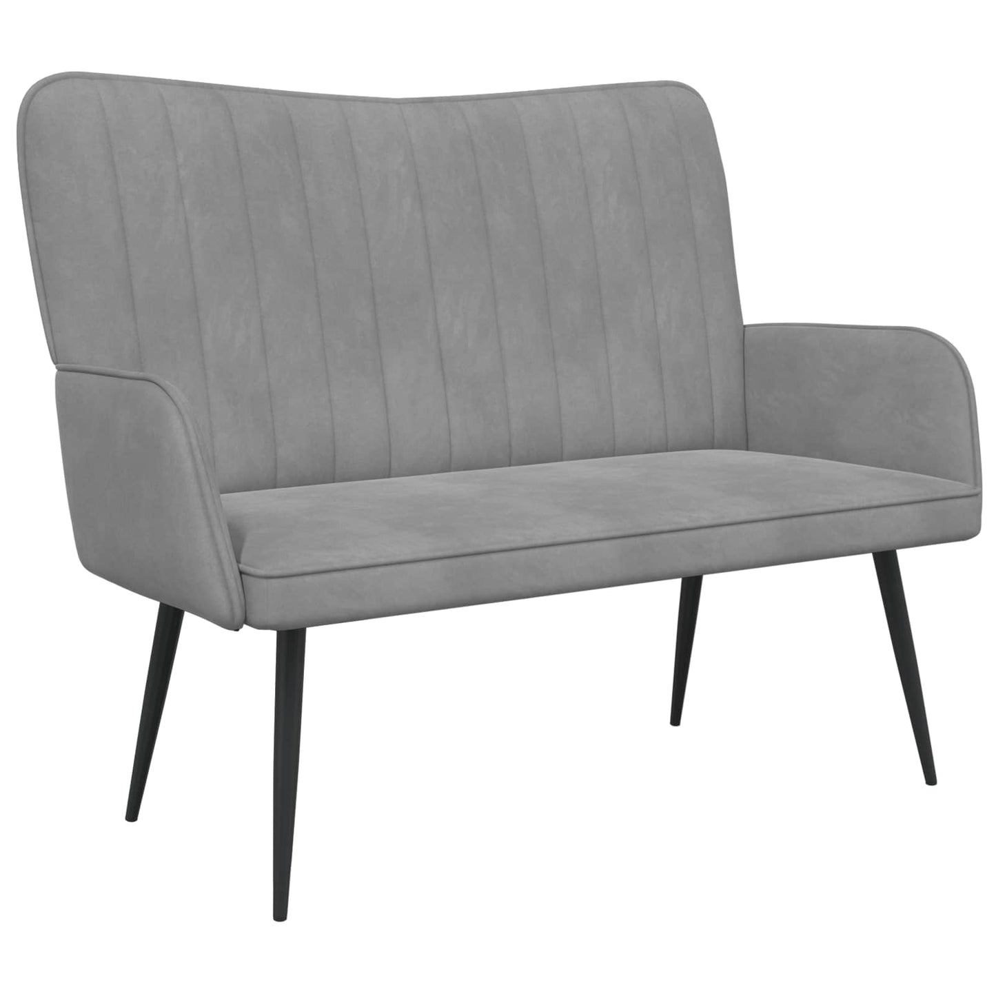 2-Sitzer Sofa Hellgrau 115 x 61 x 87 cm Samt