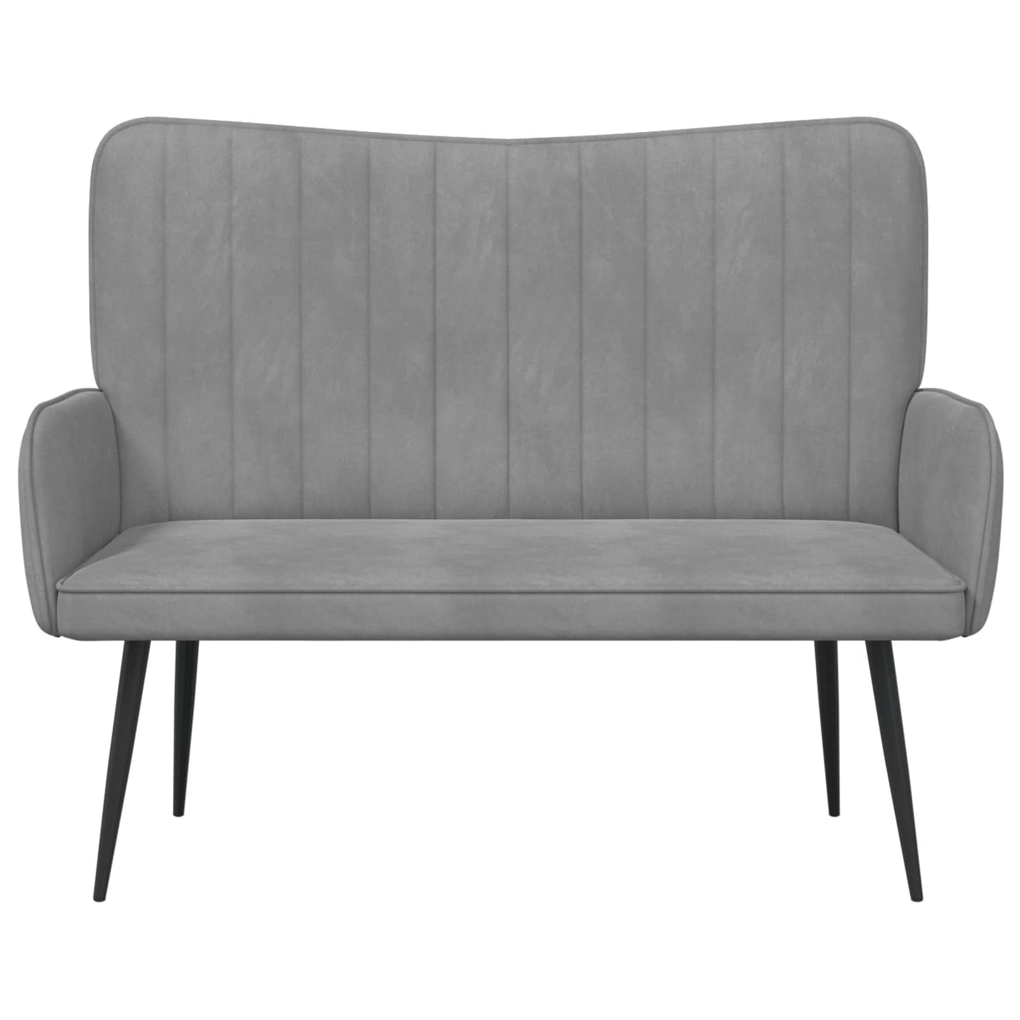 2-Sitzer Sofa Hellgrau 115 x 61 x 87 cm Samt