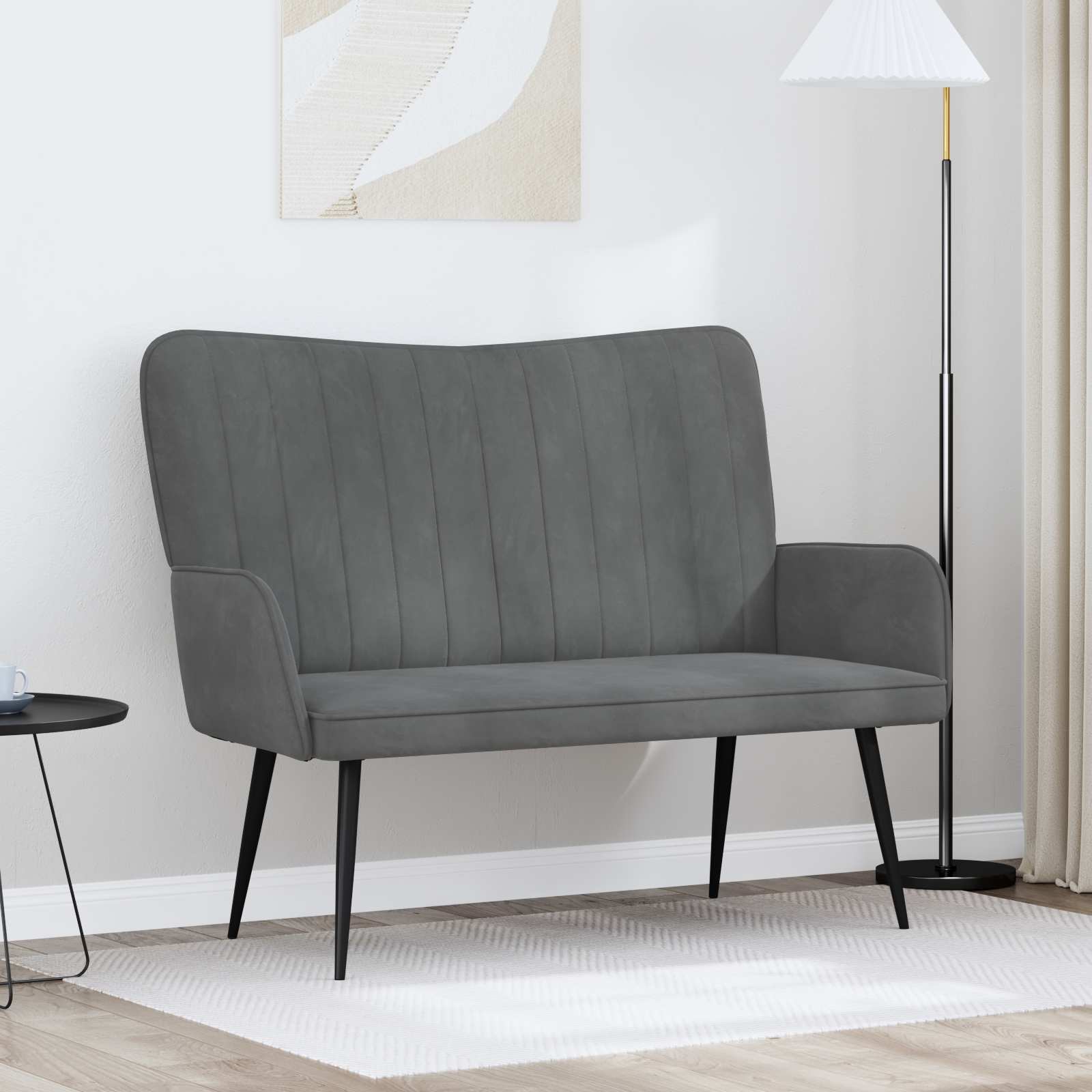 2-Sitzer Sofa Dunkelgrau 115 x 61 x 87 cm Samt