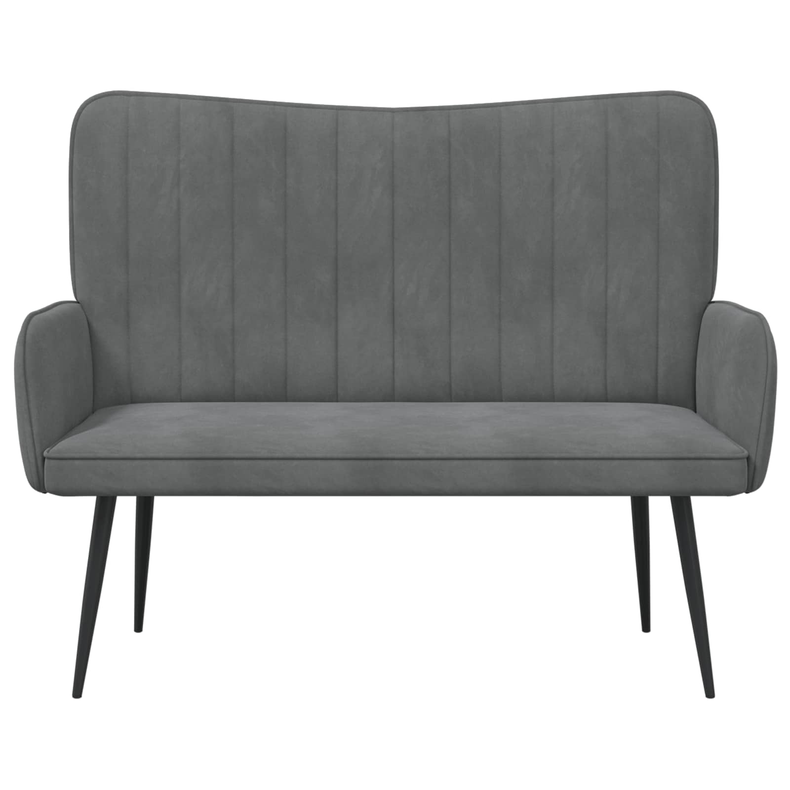 2-Sitzer Sofa Dunkelgrau 115 x 61 x 87 cm Samt