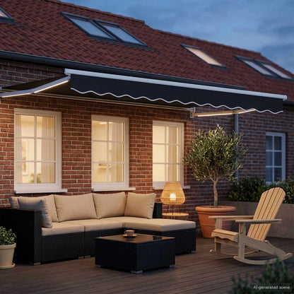Manuelle Gelenkarmmarkise mit LEDs 3,5 x 2,5 m