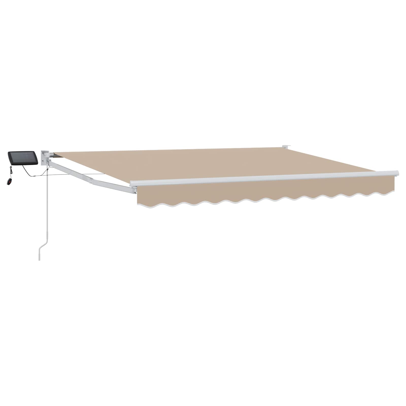 Manuelle Gelenkarmmarkise mit LEDs Beige und Weiß 3,5 x 2,5 m